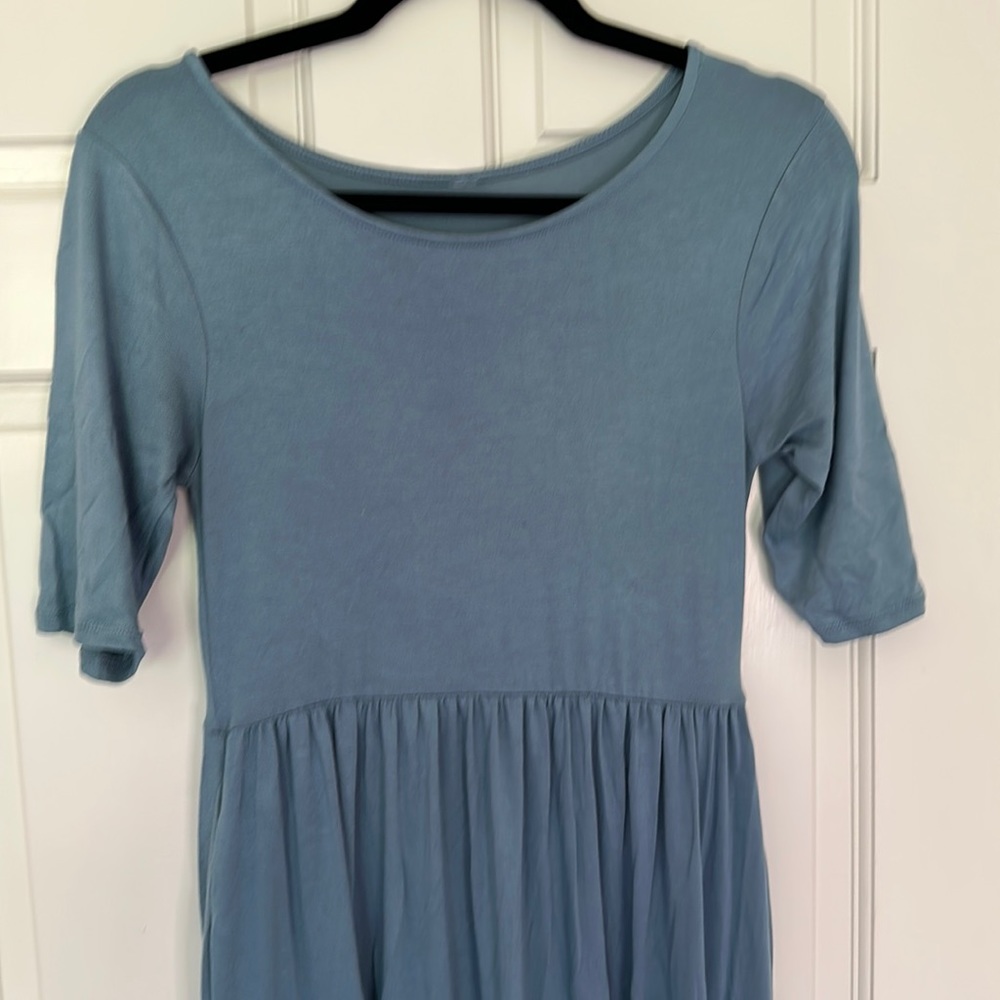 Blue maxi maternity dress